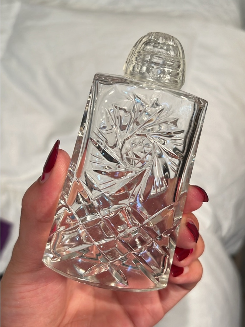 Vintage Clear Cut Glass Pin Holder